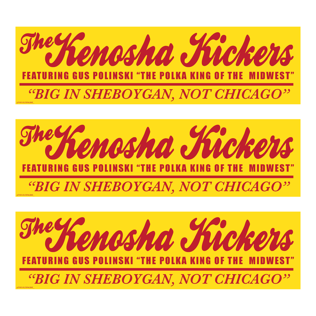 Kenosha Kickers Bumper Sticker This Old Engine